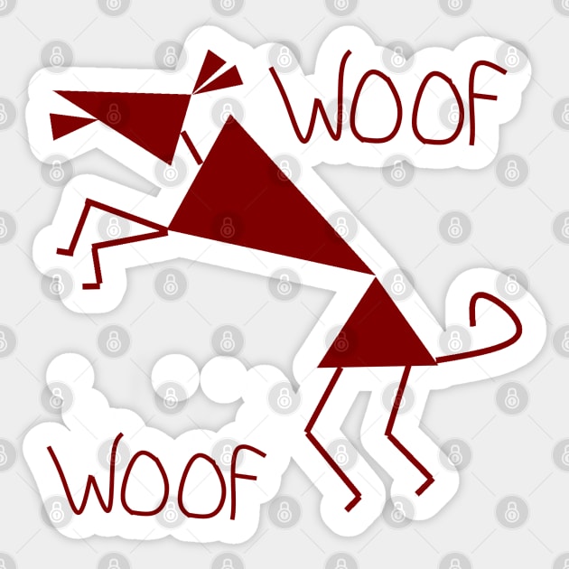 Happy Warli Dog Sticker by AmitDesignsTees